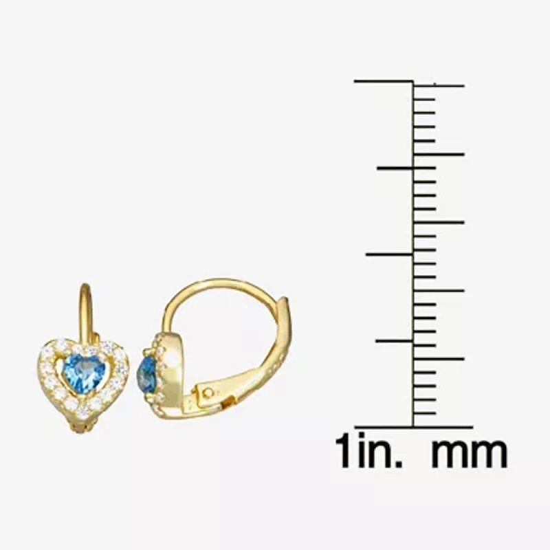 Girls 1/2 CT. Cubic Zirconia 14K Gold Over Silver 7mm Hoop Earrings