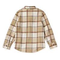 Okie Dokie Soft Knit Plaid Toddler & Little Boys Long Sleeve Cuffed Regular Fit Button-Down Shirt