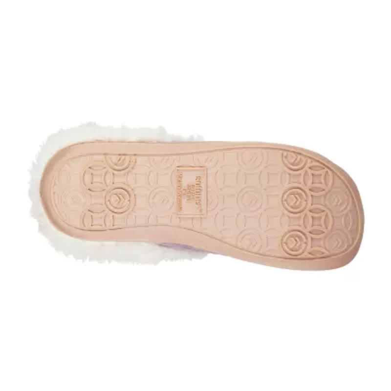 Isotoner Quilted Chevron Velour Hoodback Womens Memory Foam Clog Slippers