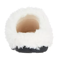 Isotoner Quilted Chevron Velour Hoodback Womens Memory Foam Clog Slippers