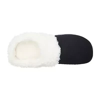 Isotoner Quilted Chevron Velour Hoodback Womens Memory Foam Clog Slippers