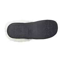 Isotoner Quilted Chevron Velour Hoodback Womens Memory Foam Clog Slippers
