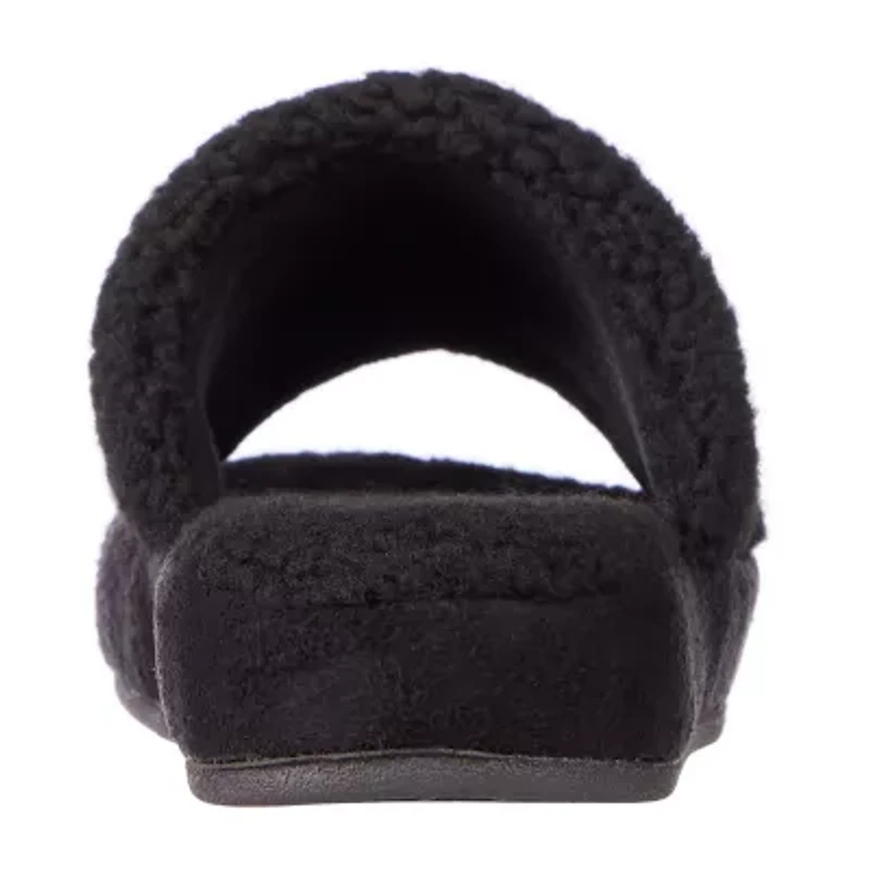 Isotoner Clara Recycled Berber Womens Memory Foam Slip-On Slippers