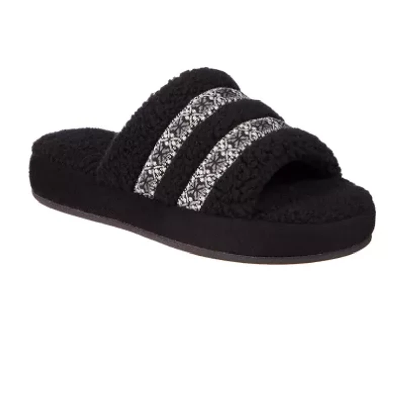 Isotoner Clara Recycled Berber Womens Memory Foam Slip-On Slippers