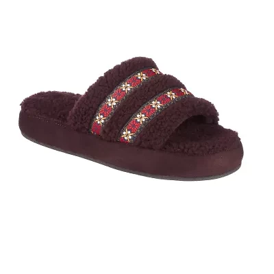 Isotoner Clara Recycled Berber Womens Memory Foam Slip-On Slippers