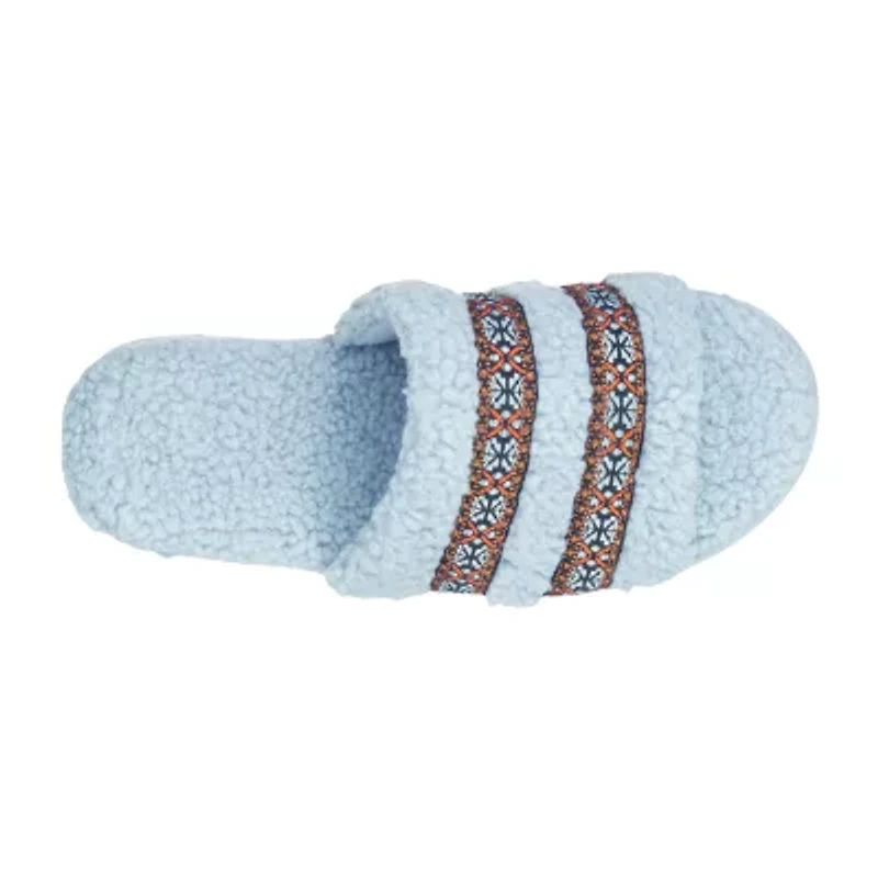 Isotoner Clara Recycled Berber Womens Memory Foam Slip-On Slippers
