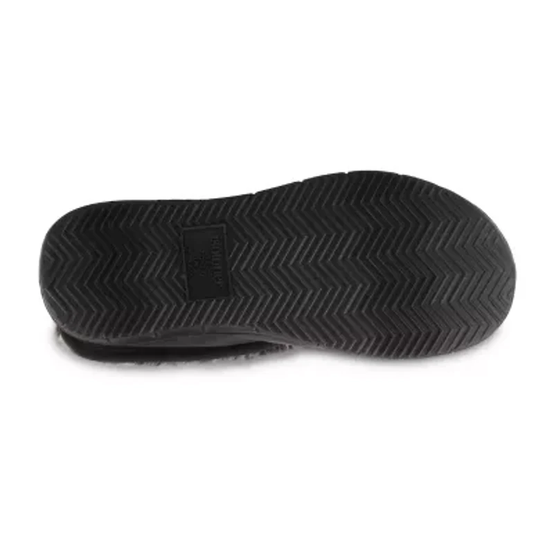 Isotoner Recycled Microsuede And Fur Womens Memory Foam Bootie Slippers