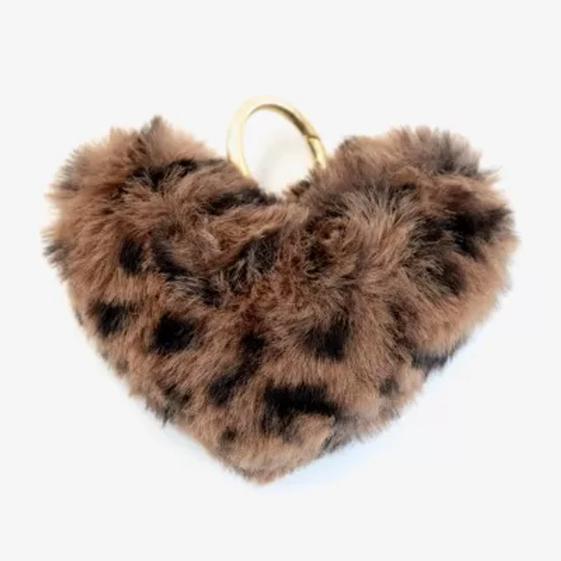 Collection Xiix Faux Fur Leopard Heart Bag Charm