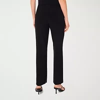 MSK Womens Straight Mid Rise Regular Fit Pull-On Pant