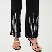 MSK Womens Straight Mid Rise Regular Fit Pull-On Pant