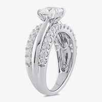 (I / I2) Womens 2 CT. T.W. Lab Grown White Diamond 10K Gold Engagement Ring