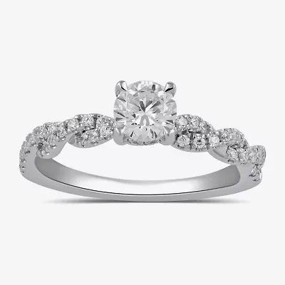 (G / I1) Womens 2 CT. T.W. Lab Grown White Diamond 14K Gold Round Engagement Ring