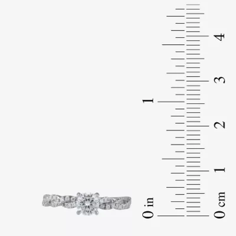 (G / I1) Womens 2 CT. T.W. Lab Grown White Diamond 14K Gold Round Engagement Ring