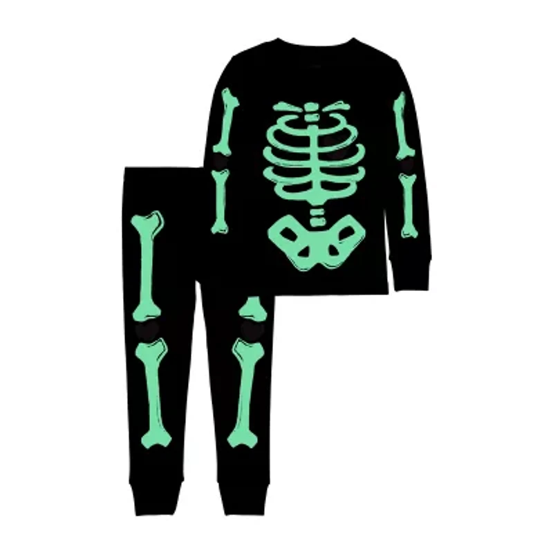 Carter's Halloween Toddler Girls Rib Round Neck Long Sleeve 2-pc. Pajama Sets