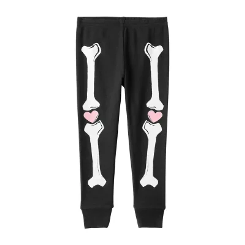 Carter's Halloween Toddler Girls Rib Round Neck Long Sleeve 2-pc. Pajama Sets