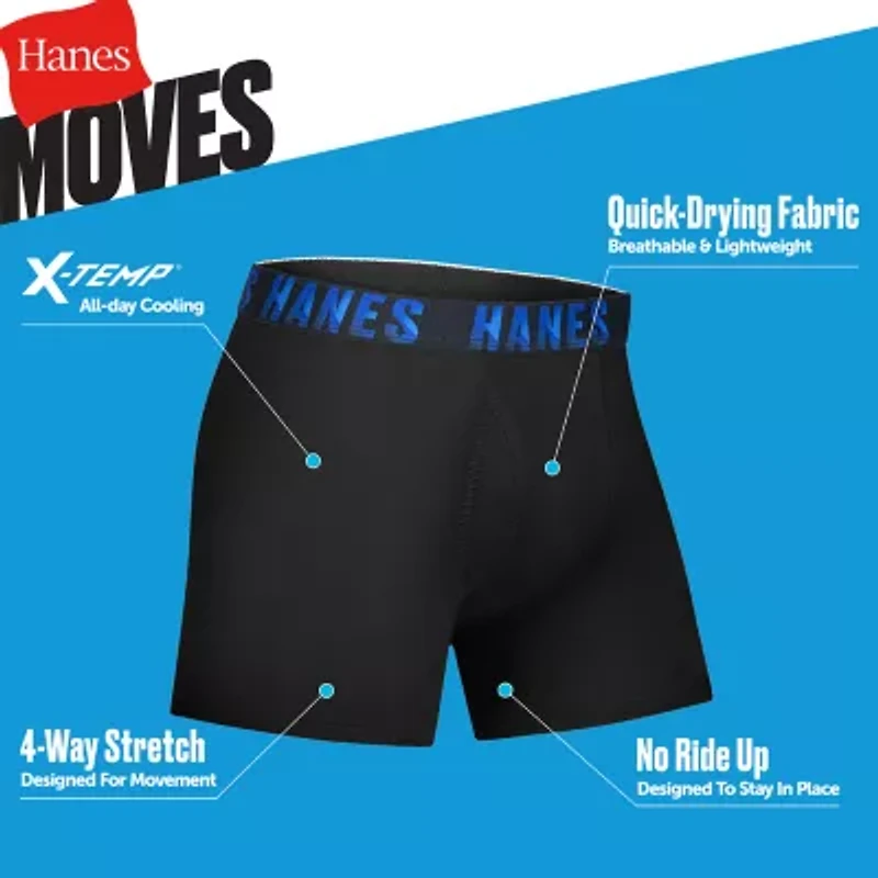 Hanes Moves Stretch Little & Big Kid Boys 5 Pack Boxer Briefs Bu9xb5