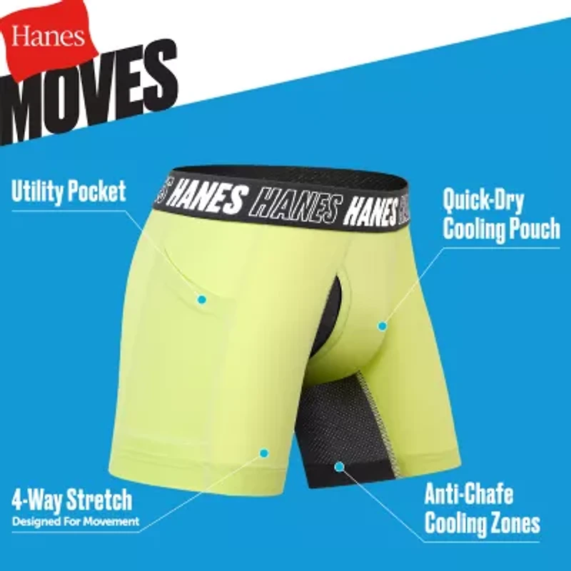 Hanes Moves Anti Chafe Little & Big Kid Boys 5 Pack Boxer Briefs Buacbc