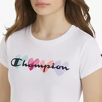 Champion Big Kid Girls Crew Neck Short Sleeve Slim Fit Graphic T-Shirt