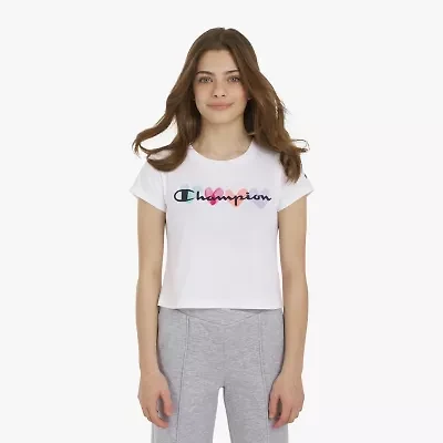Champion Big Kid Girls Crew Neck Short Sleeve Slim Fit Graphic T-Shirt