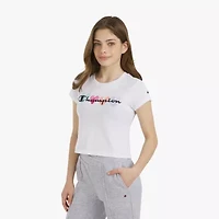 Champion Big Kid Girls Crew Neck Short Sleeve Slim Fit Graphic T-Shirt