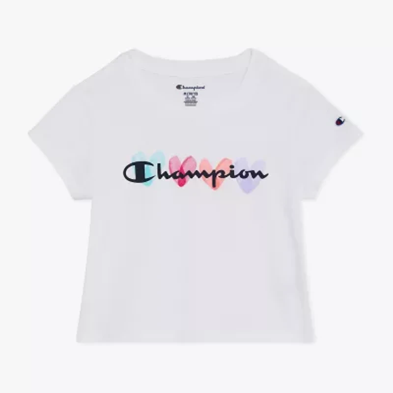 Champion Big Kid Girls Crew Neck Short Sleeve Slim Fit Graphic T-Shirt