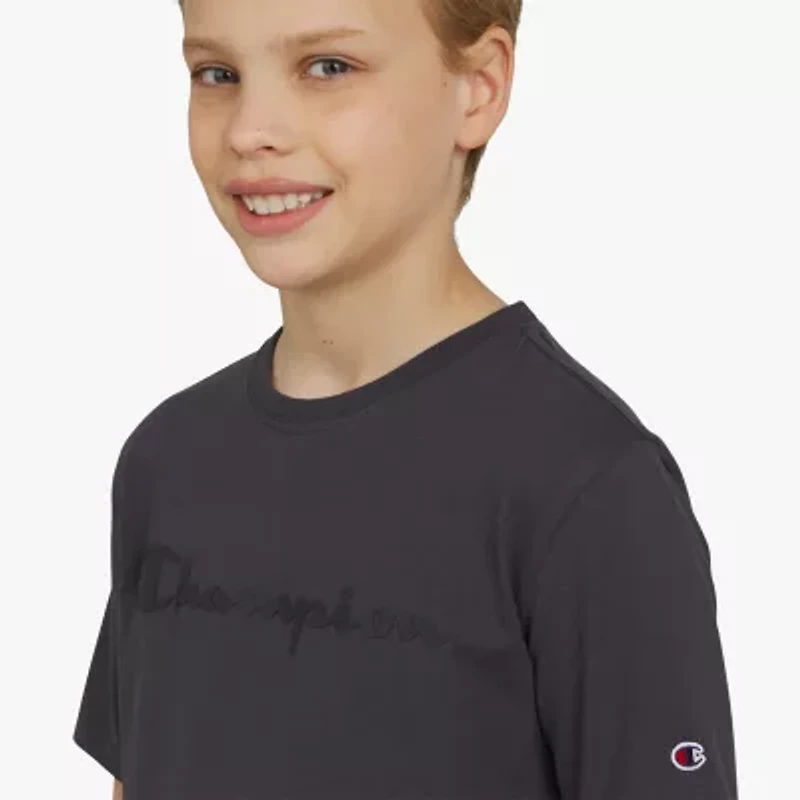 Champion Big Kid Boys Crew Neck Short Sleeve Regular Fit Graphic T-Shirt