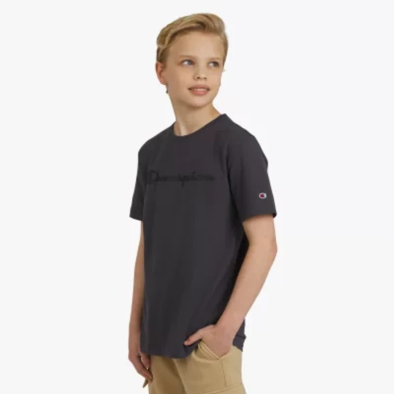 Champion Big Kid Boys Crew Neck Short Sleeve Regular Fit Graphic T-Shirt