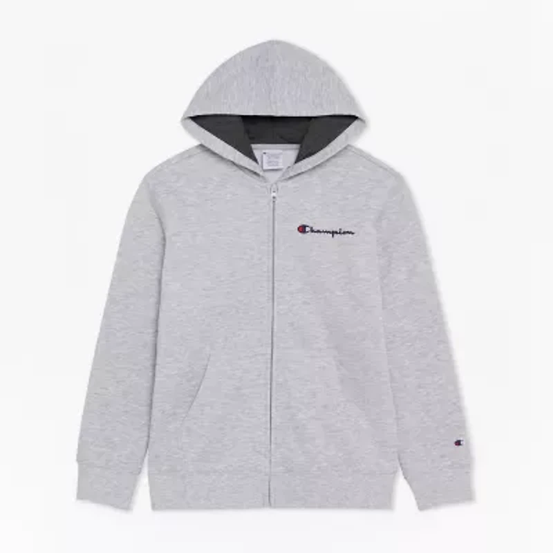 Champion Big Kid Boys Long Sleeve Embroidered Fleece Zipper Active Hoodie