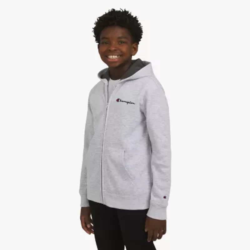 Champion Big Kid Boys Long Sleeve Embroidered Fleece Zipper Active Hoodie