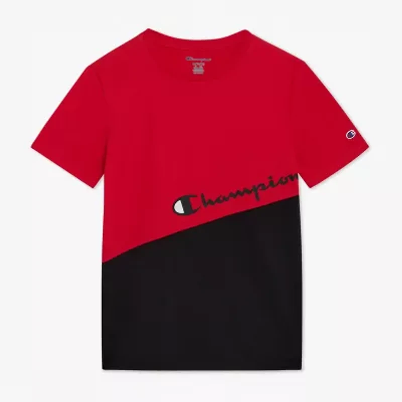 Champion Big Kid Boys Crew Neck Short Sleeve Regular Fit Graphic T-Shirt