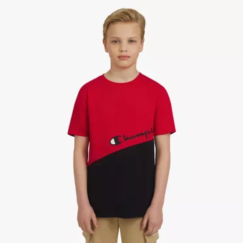 Champion Big Kid Boys Crew Neck Short Sleeve Regular Fit Graphic T-Shirt