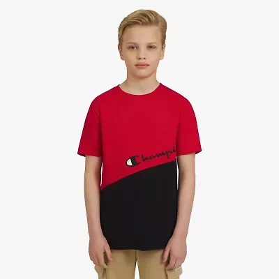 Champion Big Kid Boys Crew Neck Short Sleeve Regular Fit Graphic T-Shirt