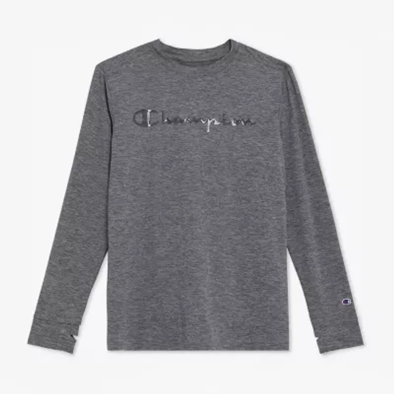 Champion Big Kid Boys Crew Neck Long Sleeve Regular Fit Graphic T-Shirt
