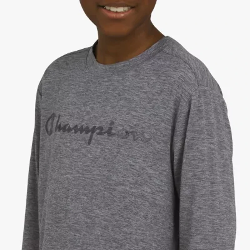 Champion Big Kid Boys Crew Neck Long Sleeve Regular Fit Graphic T-Shirt