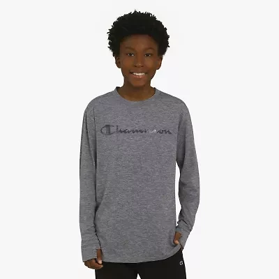 Champion Big Kid Boys Crew Neck Long Sleeve Regular Fit Graphic T-Shirt