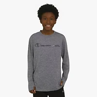 Champion Big Kid Boys Crew Neck Long Sleeve Regular Fit Graphic T-Shirt