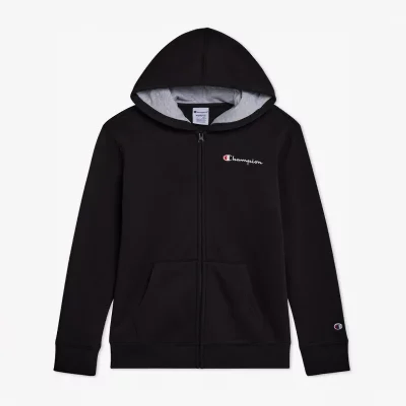 Champion Big Kid Boys Long Sleeve Embroidered Fleece Zipper Active Hoodie