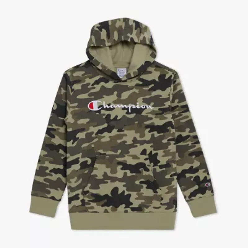 Champion Big Kid Boys Long Sleeve Embroidered Fleece Active Hoodie