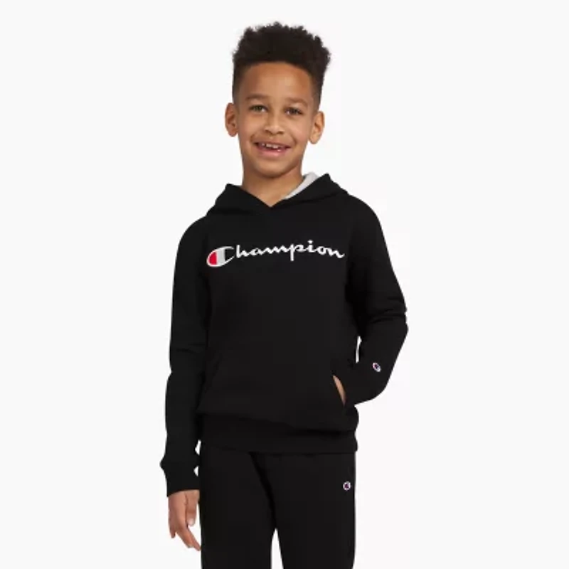 Champion Big Kid Boys Long Sleeve Embroidered Fleece Hoodie
