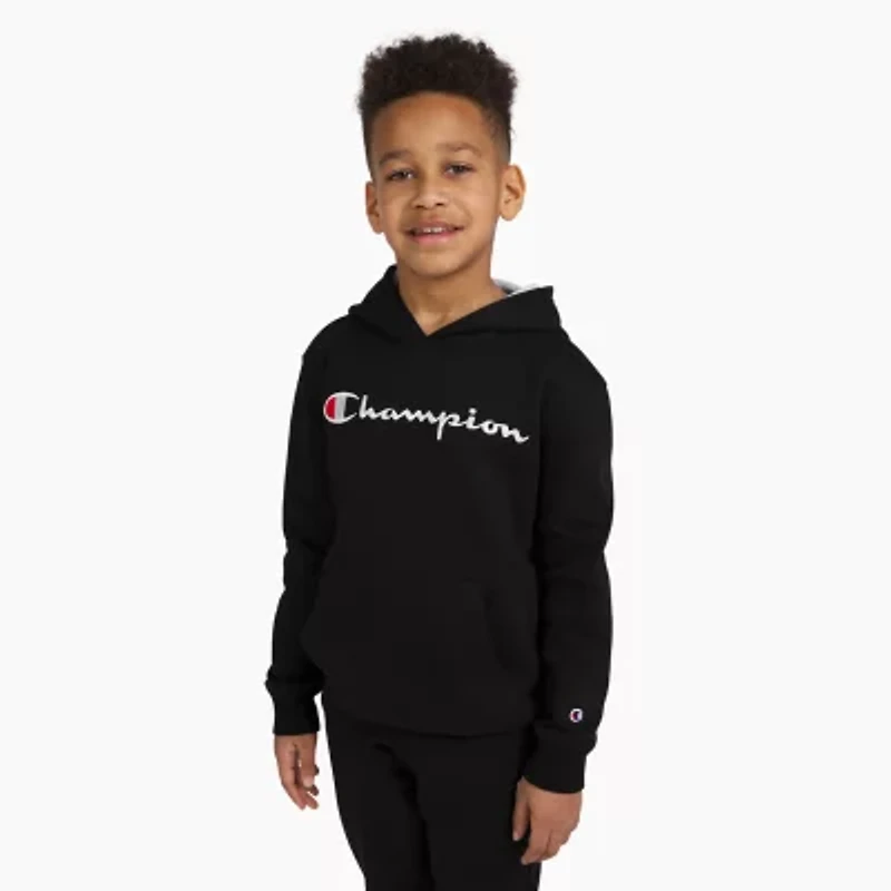 Champion Big Kid Boys Long Sleeve Embroidered Fleece Hoodie