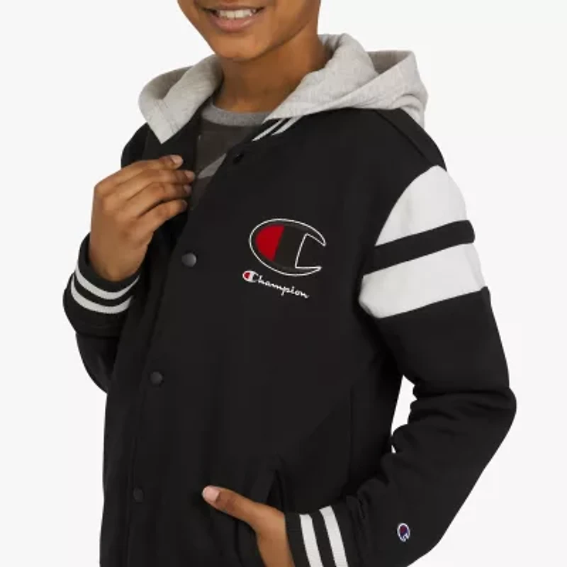 Champion Big Kid Boys Fleece Midweight Varsity Jacket
