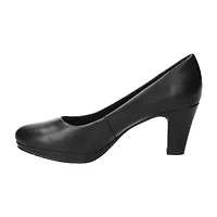 Easy Street Equinox Womens Round Stiletto Heel Pumps Wide Width