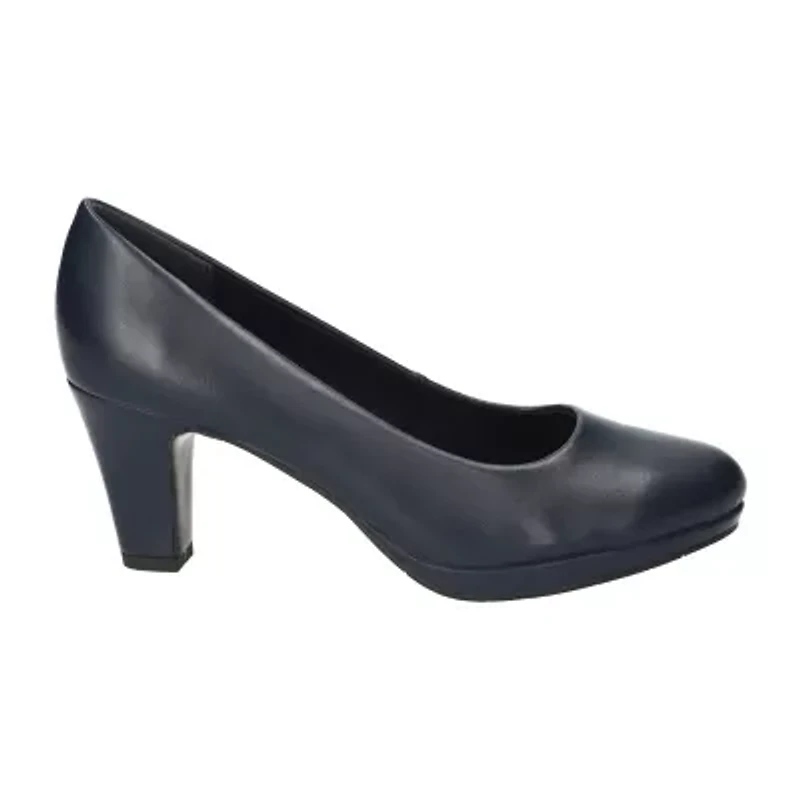 Easy Street Equinox Womens Round Stiletto Heel Pumps Narrow Width