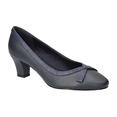 Easy Street Kata Womens Round Stiletto Heel Pumps Narrow Width