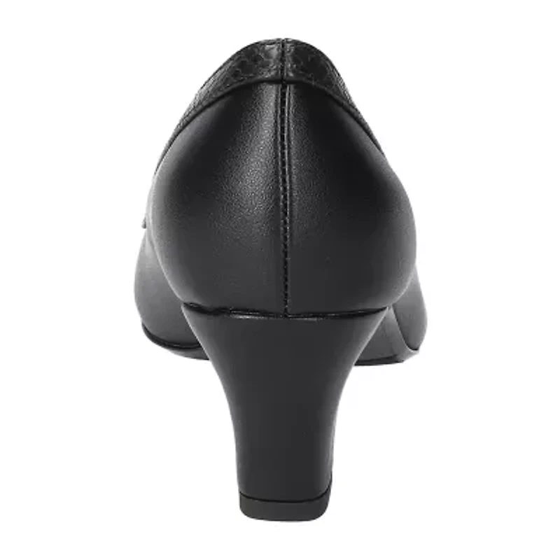 Easy Street Kata Womens Round Stiletto Heel Pumps