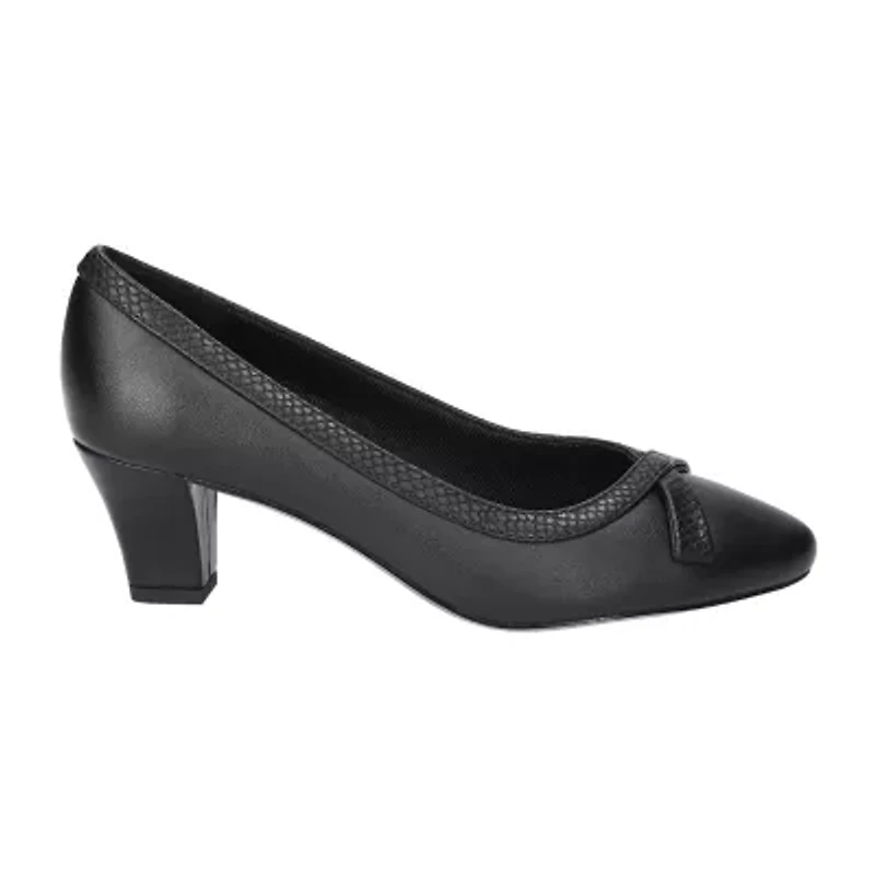 Easy Street Kata Womens Round Stiletto Heel Pumps