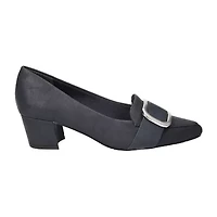 Easy Street Aster Womens Pointed Closed Toe Block Heel Pumps