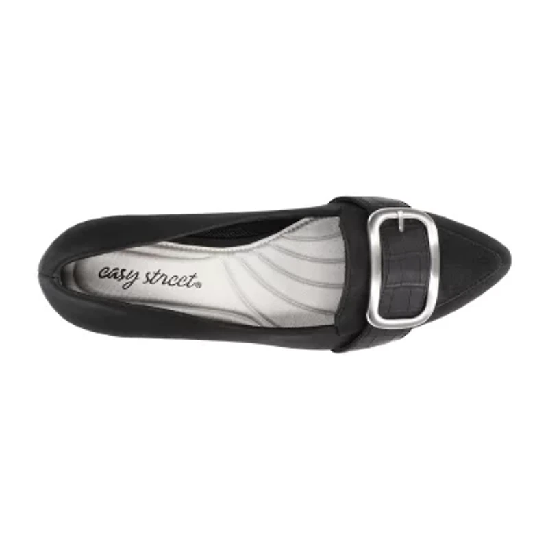 Easy Street Aster Womens Pointed Closed Toe Block Heel Pumps
