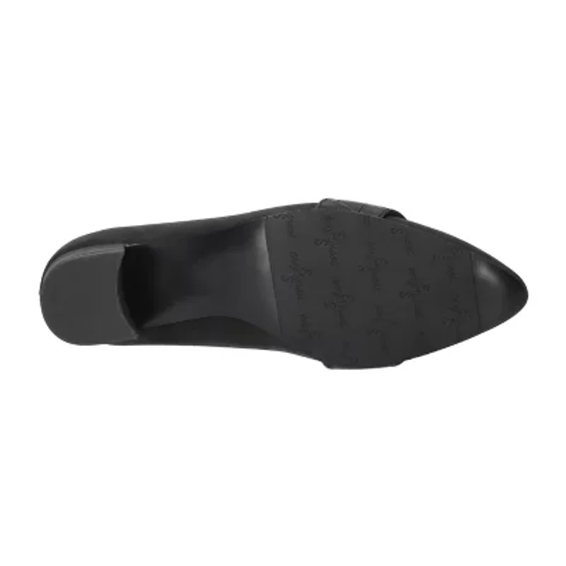 Easy Street Aster Womens Pointed Closed Toe Block Heel Pumps