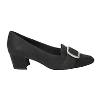 Easy Street Aster Womens Pointed Closed Toe Block Heel Pumps